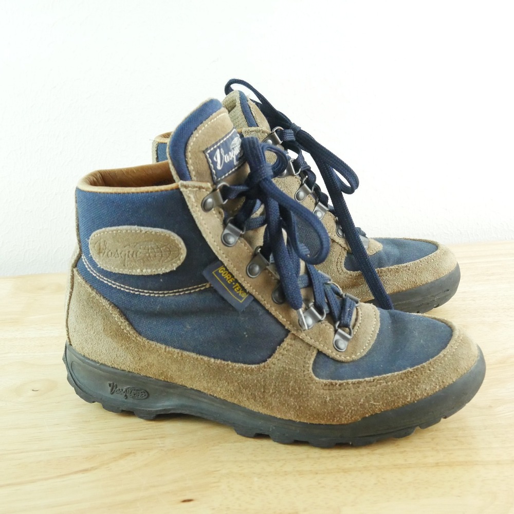 Vasque Vintage Gore-Tex Hiking Boots Tan Suede Vibram Italy 7534 7M Gorpcore